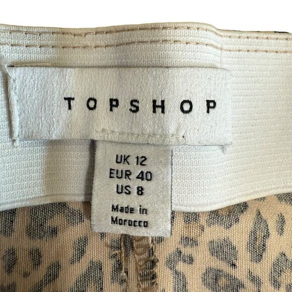 Topshop Mini Skirt 8 Animal Print Mob Wife Mobster Wife Stretch Slit OfficeSiren - Picture 4 of 8